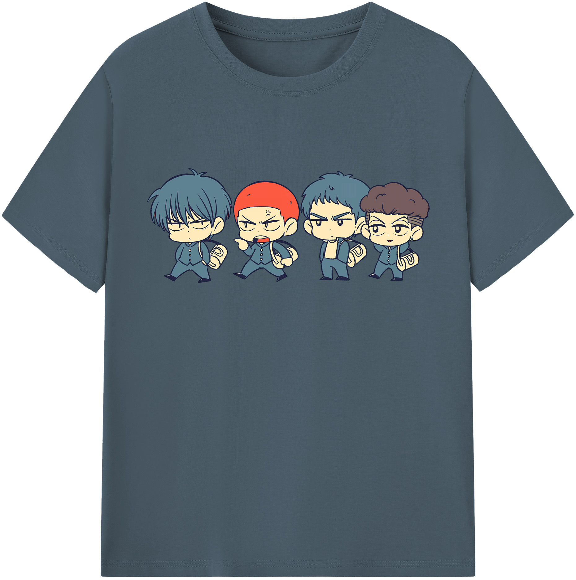 SLAM DUNK／スラムダンク 綿100％半袖Tシャツ（フロントプリント）